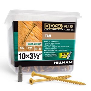 Hillman Deck Plus No. 10 X 3-1/2 in. L Tan Star Flat Head Exterior Deck Screws 5 lb - 1 of 1
