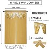 Kate Aurora Satin Semi Sheer Complete 5 Piece Window in a Bag Attached Curtain Set - 3 of 4