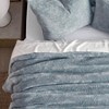 King Size Quilt Set, Lightweight Blue Linen Bedspread with 2 Shams, 104x92 - 4 of 4