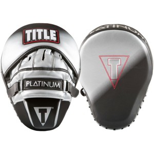 Title Boxing Platinum Proclaim Power Contoured Leather Punch Mitts -Black/Silver - 1 of 2