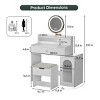 TOBILI White Vanity Desk with 360 degrees Rotating Mirror and Adjustable Lights,Makeup Vanity Table with Storage Chair for Bedroom - 2 of 4