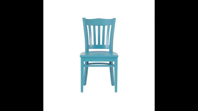 Set of 2 Quinn Slat Back Farmhouse Side Chairs Teal - Linon, 2 of 13, play video