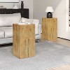 APRILSOUL27.75"Wood-Look Square-Column MGO End Table,Wood-Like Distressed Finish - 2 of 4