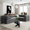 L-Shaped Modular Sofa, Sofa Bed for Living Rooms and Apartments, Upholstered Couch with Foam Filling and Corduroy Cushions-Coolbibila - 3 of 4