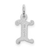 Black Bow Jewelry 14k White Gold, Isabelle Collection, Mini Letter I Initial Charm - 3 of 4