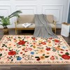 COZONY Vintage Floral Area Rug, Machine Washable Low Pile Carpet with Non-Slip Backing for Living Room & Bedroom - 3 of 4