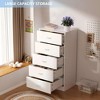 SUGIFT 5 Drawer Dresser White Wood Chest of Drawers for Bedroom, Modern Storage Cabinet 27.6 x 15.8 x 49.4 Inches - 3 of 4