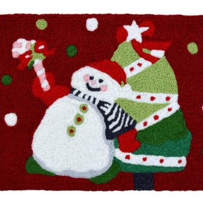 Jellybean Joyful Snowman Doormat – Bright 20"x30" Christmas Mat for Porch, Patio, or Entryway