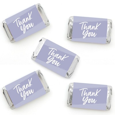 Big Dot of Happiness Purple Elegantly Simple - Mini Candy Bar Wrapper Stickers Party Small Favors 40 Ct