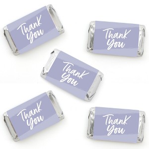 Big Dot of Happiness Purple Elegantly Simple - Mini Candy Bar Wrapper Stickers Party Small Favors 40 Ct - 1 of 4