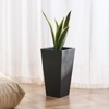 VEVOR Set of 2 Tall Outdoor Planters 22inch, Large Planters For Outdoor Indoor Plants, Tapered Square Planters Flower Tree Plant Pots, Black - 2 of 4