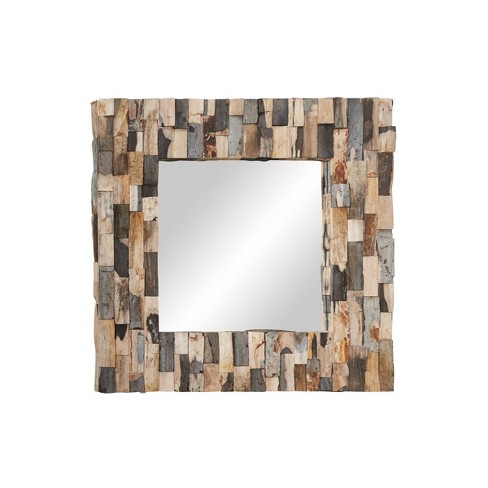 32 X Wood Square Checd, Large Square Decorative Mirrors