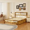 FUFU&GAGA Queen Size Acacia Wood Bed Frame with Upholstered Headboard and Storage Drawers Solid Wood Platform Bed Platform Bed - 4 of 4