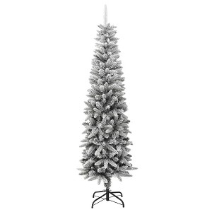 vidaXL Christmas Tree White and Green PVC Slim Decorative Inlays - 7 x 2 ft - 1 of 4