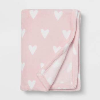 Toddler Bed Plush Blanket - Cloud Island™ Pink Heart