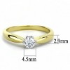 Slickblue Women’s Two-Tone IP Gold Stainless Steel Ring, Clear CZ Stone, Classic Solitaire Style, Sizes 5-10 - 2 of 4