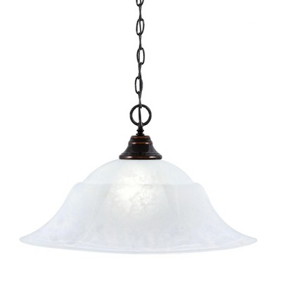 Toltec Lighting Any 1 - Light Pendant in  Black Copper with 20" White Marble Shade