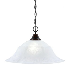 Toltec Lighting Any 1 - Light Pendant in  Black Copper with 20" White Marble Shade - 1 of 1