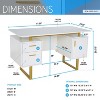 Vynxaria Techni Mobili White and Gold Desk for Office with Drawers & Storage, 51.25 in. W - 2 of 4
