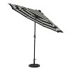 9' x 9' Mirage II Fiesta Market Patio Umbrella with Solar LED Tube Lights Black/White - Island Umbrella: Weatherproof, Crank Tilt - 4 of 4