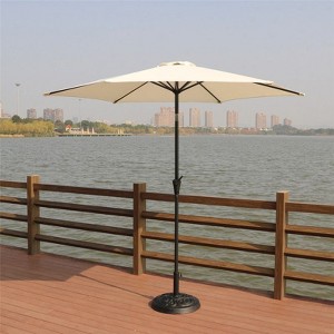 VisioGear Patio Umbrella with Round Resin Umbrella Base, Market Umbrella with Push Button Tilt and Crank lift , 21.26*26.38*4.72 - 1 of 4