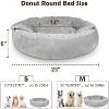 Small Dog Bed Cat Bed with Hooded Blanket, Cozy Cuddler Luxury Puppy Pet Bed, Donut Round Calming Anti-Anxiety Dog Burrow - 2 of 4