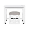 Racxily Desks and Stool Set 3pc Finish Rolling Desk with Casters, 2 Charging ports Home Office Furniture - 3 of 4