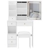 Homy Casa Vanity Table Set with Lighted Mirror and Storage Drawers for Bedroom or Dressing Room, White - 2 of 4