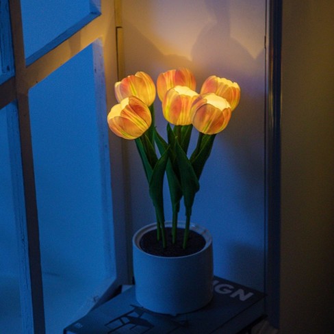 Led Tulip Table Lamp Usb Charging Simulation Flower Bedside Night Light For Home Bedroom Decoration - image 1 of 4