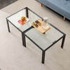 NicBex Modern Square Nesting Coffee Table Set of 2 with Glass Top and Metal Frame for Living Room and Bedroom - 2 of 4