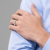 Chisel Damascus Steel Polished Faceted 7mm Band Ring - 4 of 4