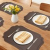 REGALWOVEN Solid Placemats Set of 6 Leather Placemats for Kitchen Dining Table Decor Heat Resistant Table Placemats Sturdy Table Mat - 2 of 4