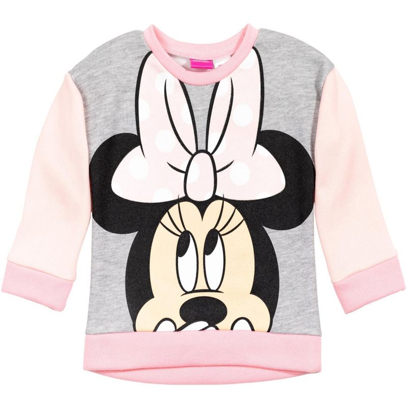 Disney Minnie Mouse Fleece Pullover Sweatshirt Pants Set Gray, 3 of 9