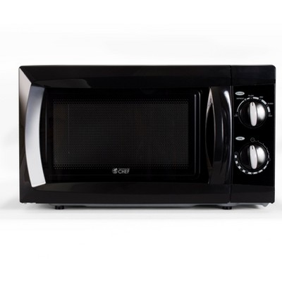 Compact Black Stainless Steel Small Countertop Microwave Oven