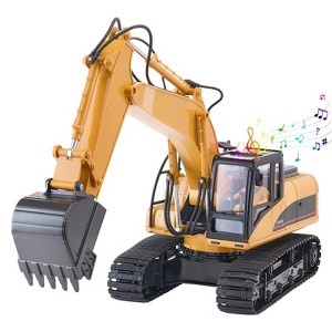 Remote Control Excavator Toy 15 Channel 1:14 Scale RC Excavator Digger for Kids - 1 of 4