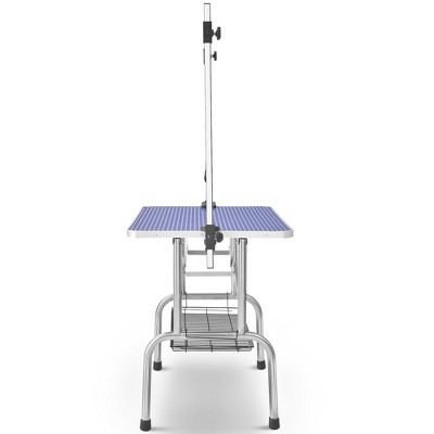 36" Blue Folding Dog Grooming Table with Stainless Steel Frame