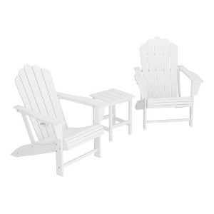 WestinTrends Highland 3-Piece Outdoor Patio HDPE Adirondack Chair With Cup Holder and Table Set - 1 of 4