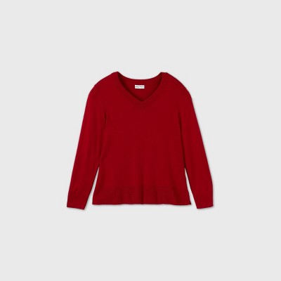 women's plus size red sweater