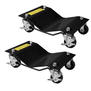 Black Car Dollies Set Of 2,Car Wheel Dolly for Garage Moving Car,Vehicle Dolly Heavy Duty for Motorcycles,Disabled Units,Dirt Bike, 3000LBS - 1 of 4