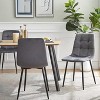 NicBex Matte Faux Leather Suede Dining Chairs Set of 4,Upholstered Chairs with Metal Legs for Dining Room,Living Room,Kitchen,Gray - 3 of 4