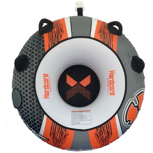 Hardcore Watersports Towable Chaos Tube – 54" Inflatable Water Tube, Heavy-Duty Nylon Cover with 4 Secure Handles and Quick-Connect Tow Hook - 1 of 3