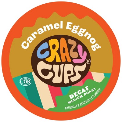 Crazy Cups Decaf Caramel Eggnog Flavored Coffee Pods