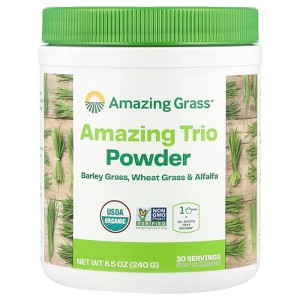 Amazing Grass Amazing Trio Powder, Barley Grass, Wheat Grass & Alfalfa, 8.5 oz (240 g) - 1 of 2