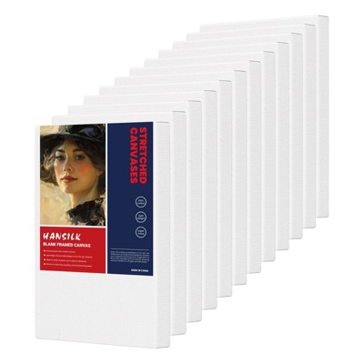 HANSILK 12 Pack Mini Stretched Canvas Panels 5" x 7"-Canvas Boards for Painting Craft Drawing Small Acrylics Canvas