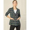 INSPIRE CHIC Women's Casual Fit Notched Lapel Double Breasted Plaid Formal Blazer - 4 of 4