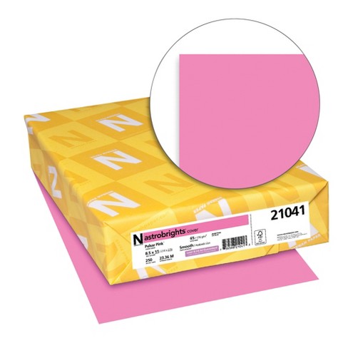 Neenah Astrobrights Printable Multi-Use Card Stock, Letter Size (8 1/2 x  11), Pack Of 250 Sheets, 65 Lb, Pink