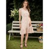 Allegra K Women's Floral Flutter Sleeves V Neck Smocked Ruffle Sundresses - 3 of 4
