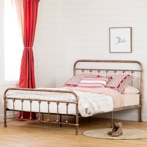 HomeStock Cottage Metal Platform Bed, Queen, Brown - 1 of 3