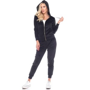 Women's 2 Piece Velour Tracksuit Set - White Mark - 1 of 4