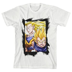 Dragon Ball Z Vegeta & Goku Saiyan Graphic Boy's White T-shirt - 1 of 3